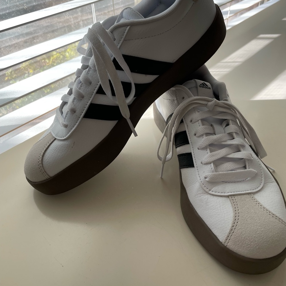 Adidas Women's White and Black Sneakers